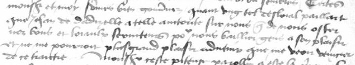 Fragment van een brief uit het hertogelijk archief, waarin Maria van Bourgondië aan het woord is